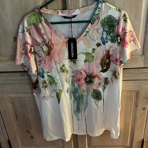NWT Floral multicolor short sleeves Top